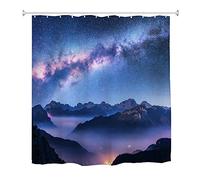 Oduo Shower Curtains 3D Galaxy Star Print, Mould Proof Resistant Waterproof Shower Curtains Washable Bath Curtain with 10-12 Hooks - Shower Curtain for Bathroom (Galaxy,90x180cm)