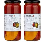 Odysea Flame Roasted Red and Yellow Peppers, 450 g (Pack of 2)
