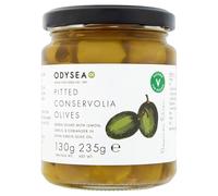 Odysea Green Conservolia Pitted Olives with Lemon, Garlic & Coriander in Extra Virgin Olive Oil, 245g