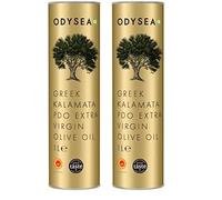 Odysea PDO Kalamata Extra Virgin Olive Oil 1L Round Tin (Pack of 2)
