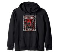 Odysseus World Tour Greek Mythology Heavy Metal Odyssey Zip Hoodie