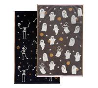 Odyssey Collection Luxury Pack of 2 Halloween Hand Towels 50 x 80cm - Super Soft, Absorbent, Quick Drying 100% Cotton Halloween Tea Towels, Spooky Home Halloween Decor, Plush 500GSM (Mixed)