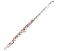 Odyssey OFL100 Debut Closed Hole 'C' Flute Outfit with Deluxe Case - Quality Instrument, Silver Plated with Straight Headjoints - Ideal for Beginners and Professionals