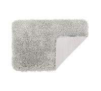 Odyssey Deep Pile Shaggy Non Slip Bath Mat 40 x 60cm - Super Soft, Quick Drying, Absorbent Small Microfibre Shower Mat (Light Grey)