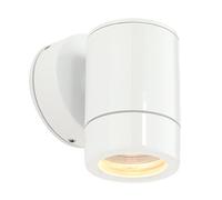 Odyssey Gloss White Exterior Interior Outdoor Garden Single GU10 Wall Light Spotlight Downlight IP65