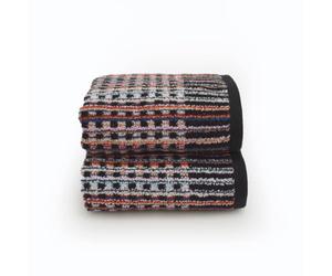 Odyssey Pack of 2 Carnival Zero Twist Hand Towels 50 x 75cm, 100% Recycled Cotton - Super Soft, Absorbent & Quick Dry Sustainable Remnant Yarn Multicoloured Patterned Bathroom Towels