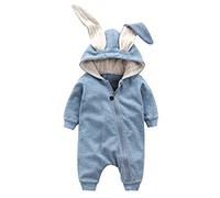 Odziezet Baby Cotton Romper Newborn Cartoon Rabbit Ear Jumpsuit Bodysuit Spring Clothes 0-18 Months Blue