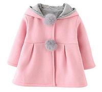 Odziezet Baby Girl Rabbit Ear Jacket Long Sleeve Button Down Ear Coat Toddler Kids Fall Winter Hoodie Outerwear