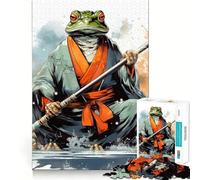 Oead Samurai Frog Samurai 1000 Piece Jigsaw Puzzles for Teenagers Jigsaw Logic Ability Toy Soft Relax Accurate Cut Cherished Gift (50x75cm)