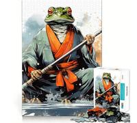 Oead Samurai Frog Samurai for Adults 1000 Piece Puzzle Mind Challenge Toy Calm Escape Quality Cut Art Collection Piece (38x52cm)