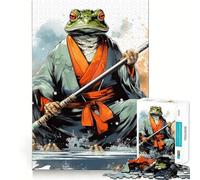 Oead Samurai Frog Samurai Jigsaw Puzzles1000 Pieces Mind Skill Toy Soothing Play Precision Cut Art Collection Piece (38x26cm)