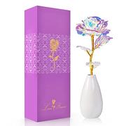 OEAGO Gifts for Women, Mum, Birthday Gift for Women, Grandma, Galaxy Rose Flower with Vase, Mum Gift for Mother's Day, Christmas, Valentine's Day, Birthday