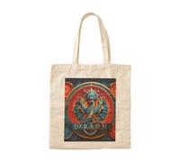 OEAOIOBU A Global Dragon Logo Anthology Cotton Tote BagReusable Grocery Bag for Daily Errands School Work Travel