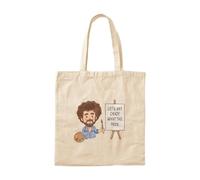 OEAOIOBU Let’s Get Crazy Bob Ross Cotton Tote BagReusable Grocery Bag for Daily Errands School Work Travel