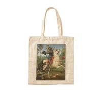 OEAOIOBU Saint George and the Dragon Renaissance Style Knight Battle Illustration for Medieval Art Lovers Tote Bag