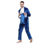 OEBLD Blue 60s Costume Groovy Austin Costumes Swinge rFor Men 1960s Powers Movie Halloween CostumesSpy Costume Adult