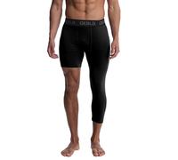 OEBLD Single Leg 3/4 Compression Tights, Unisex Sports Compression Pants, One Leg Basketball Leg Sleeves, Black-right-short, XXL