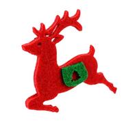 OEBUAFI 10PCS Christmas Felt Ornaments Felt Decorations Appliques with Sequins Snowflake Santa Reindeer for Christmas Dinner Party Decor (Double-Decker Deer)
