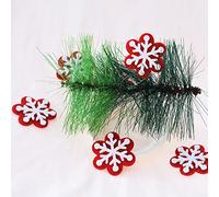 OEBUAFI 10PCS Christmas Felt Ornaments Felt Decorations Appliques with Sequins Snowflake Santa Reindeer for Christmas Dinner Party Decor (Double Layer Snowflake)