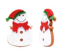 OEBUAFI 10PCS Christmas Felt Ornaments Felt Decorations Appliques with Sequins Snowflake Santa Reindeer for Christmas Dinner Party Decor (double snowman)