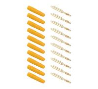 OEBUAFI 10pcs Gold Plated Banana Plugs Stable Performance for Testing Equipment, Insulated Male Connector Metal Plugs for Electric Power Value Test (Yellow)