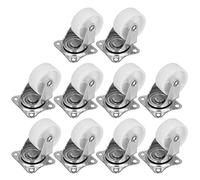 OEBUAFI 10Pcs White Plastic Casters Wheels Smooth Rolling Universal Casters for Office Chairs Cribs Bookshelves Furniture 2.4x1.5x2.0in