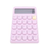 OEBUAFI 12 Digit Desktop Calculator Solar Battery Dual Power Large Display with High Sensitivity Mechanical Keys for School Office Home (Purple)