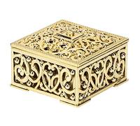 OEBUAFI 12pcs Gift Box Set with Stylish Hollow Design for Wedding Birthday Parties Made of Durable Plastic 2.4x2.4x1.3in (Gold)