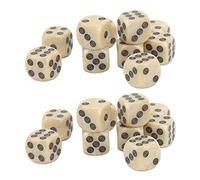 OEBUAFI 16mm Six Sided Dice Set with Clear Dots Lightweight Wear-Proof 20 Pcs White Pearl Grain for Table Games Math Learning Parties