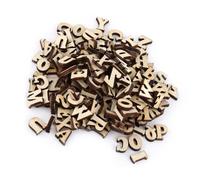 OEBUAFI 200Pcs Natural Wooden Letters or Numbers Unpainted DIY Craft Decorations with Safe Material Early Learning Toys for Homemade Arts Project (English Letter Design)