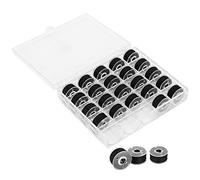 OEBUAFI 25Pcs Bobbin Set Pre-Wound Bobbins Prewound Bobbins Prewound Sewing Machine for Household Electric Sewing Machines with Black Threads and Case Boxed Accessories