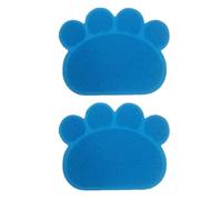OEBUAFI 2Pcs Cat Litter Box Anti Slip Mat, PVC Leaks Proof Cat Litter Pad with Paws Print Pattern, Washable Anti Splashs Catcher Mat for Floor Gray Blue Color Options (Blue)