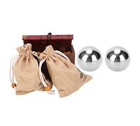 OEBUAFI 2Pcs Hand Steel Ball Solid 304 Stainless Rehabilitation Exercise Fitness Massage Tool, Smooth and Shiny, Fit for Fitness Equipment, Health Massage