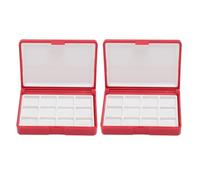 OEBUAFI 2pcs Portable Watercolor Box, Compact and Easy to Clean Mini Watercolor Palette with Detachable Design for Traveling Artists (Red Box, 12 Grids)