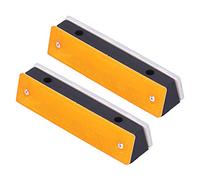 OEBUAFI 2PCS Rectangle Reflective Road Stud Markers High Visibility Safety Guide with Plastic + Reflector for Highways Streets Villages (Yellow White)