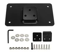 OEBUAFI 3 Hole Laydown License Plate Mount Steel Bracket Replacement for Big Twins 1973 and Up with Rubber Spacers and Backing Plate 4x7in