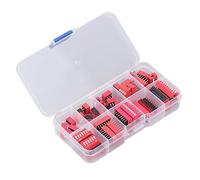 OEBUAFI 45Pcs Toggle Dip Switch Assorted Kit for Circuit Breadboards with Storage Box for Manual Automatic Programming Products