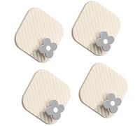 OEBUAFI 4PCS Adhesive Hooks Plastic Nail Free Towel Wall Hangers Key Hooks Bathroom with Strong Adhesive No Drill Design for Kitchen Bathroom Office (Cream White)