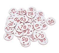 OEBUAFI 50Pcs ABS Numbered Tags Round Beehive Labels with Hole for Livestock Beekeeping Supplies Animal Husbandry (51-100)