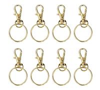 OEBUAFI 50PCS Gold Lobster Claw Clasp with Key Rings, 360 Degree Rotating Metal Keychain, Quick Closing Accessory for Lanyards Keychains Jewelry Making