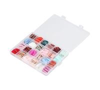 OEBUAFI 576pcs Glossy Coffin Fake Nails Full Cover Color Mixing Different Size Press On Coffin Nails for Salons or DIY Art At Home ABS Material