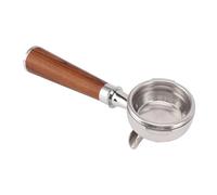 OEBUAFI 58mm Portafilter Stainless Steel Bottomless Double Spout Replacement with Wood Handle for NOWWA Coffee Machines, Detachable Design, 2 Cup Extraction, Barista Use (#1)