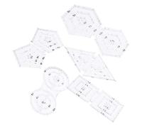 OEBUAFI 5Pcs Patch Work Ruler Set, Acrylic Sewing Tools with Double Seam Design for Manual Measurement, Drawing, Cutting on Clothes or Fabrics