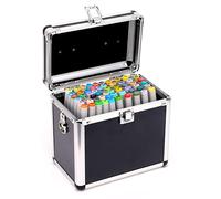 OEBUAFI 60 Color Double Ended Watercolor Pen Double Tipped Markers Fine Brush Sketch Art Pens with Aluminum Storage Box for Drawing Coloring Sketching Comics Graffiti