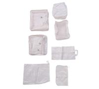 OEBUAFI 7pcs Packing Cubes Khaki Lightweight Mesh Breathable Luggage Organizer with Double Zip Design and Sturdy Handles for Travel Clothes Shoes Toiletries