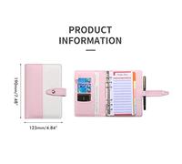 OEBUAFI A6 PU Leather Budget Organizer with Buckle Financial Planner for Budgeting Money Saving Folder Organizer Set Suitable for Home Office Travel Simple Lightweight Design (YMX-011-Stitching