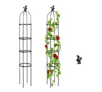 OEBUAFI Adjustable Plant Support 95cm 120cm 145cm Climbing Plants Plant Stake Vine Support with 3 Decorative Heads for Roses Clematis Tomatoes Cucumbers Indoor Outdoor Garden (1)