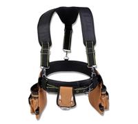 OEBUAFI Adjustable Tool Belt with Suspenders, Versatile Tool Organizer, Comfortable Vest for Construction Workers, Durable 1200D Material (Set of Shoulder Straps & Waist Belt & Three Bags)