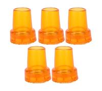 OEBUAFI Antislip Rubber Cane Tips Imitation Tire Texture 5PCS 22mm Crutch Tips for Walking on Uneven Ground (Translucent Yellow)