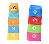 OEBUAFI Baby Stacking Toys 9 Piece Colorful Nesting Cups Set with Different Sizes for Toddlers Building Blocks for Bath Play and Early Learning